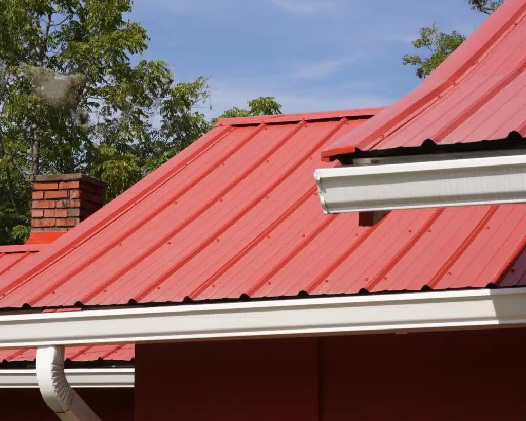 close up of metal roof type standing seam