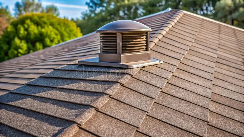 Vent cap on a shingle roof