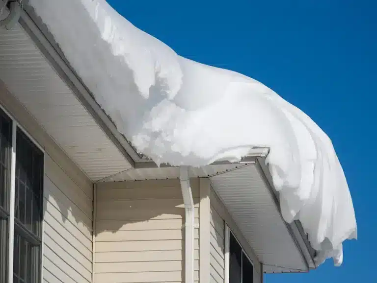 Ice Dams Force Water Under Shingles in winter. Damaging your roof.